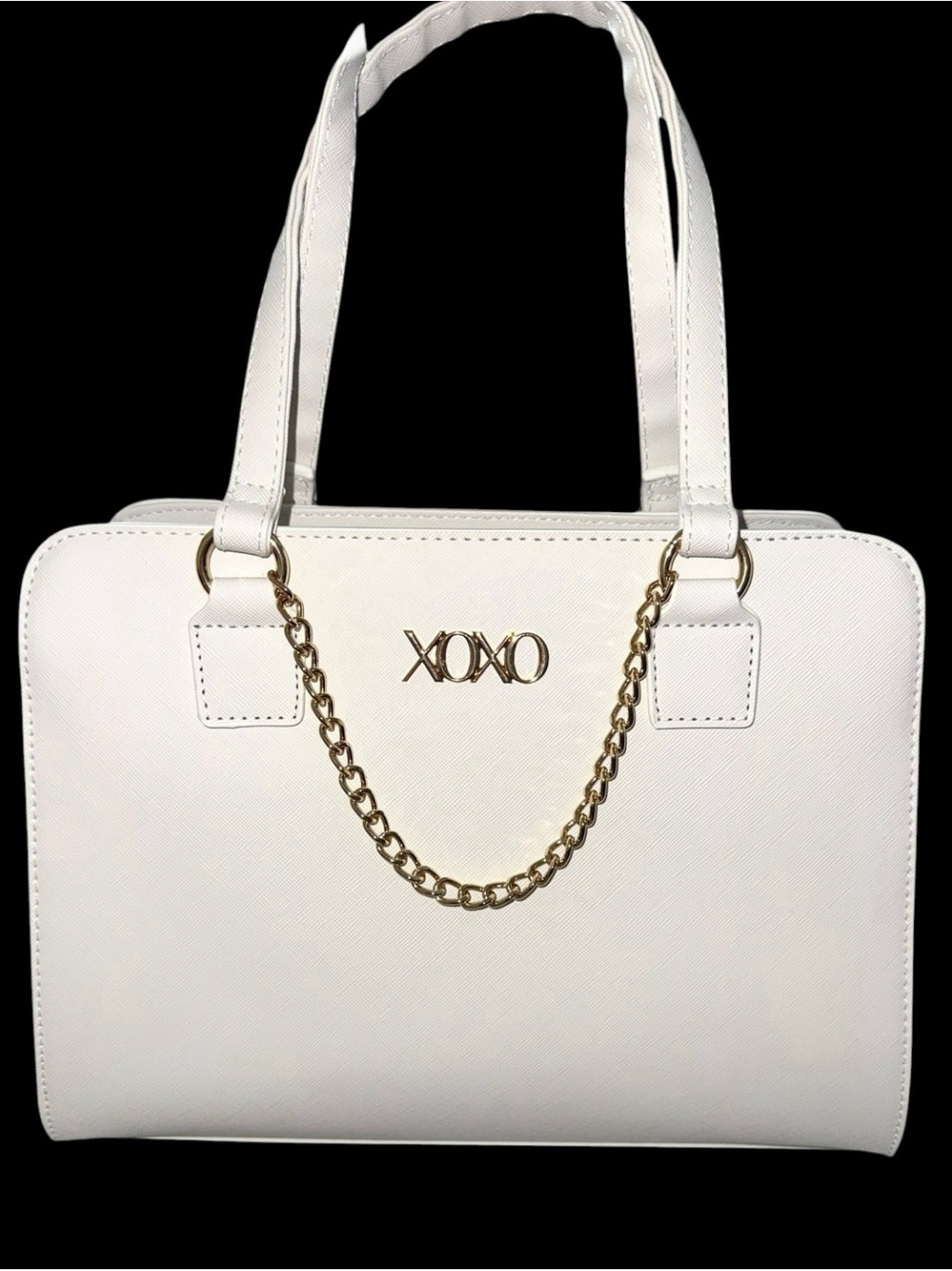 XOXO White Shoulder Bag with Gold Chain Accent - NWT